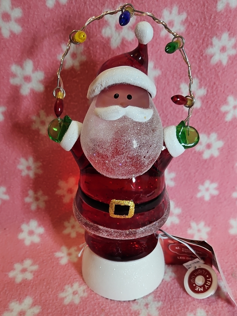 Festive Red Santa LED Figurine - Holiday Home Decor